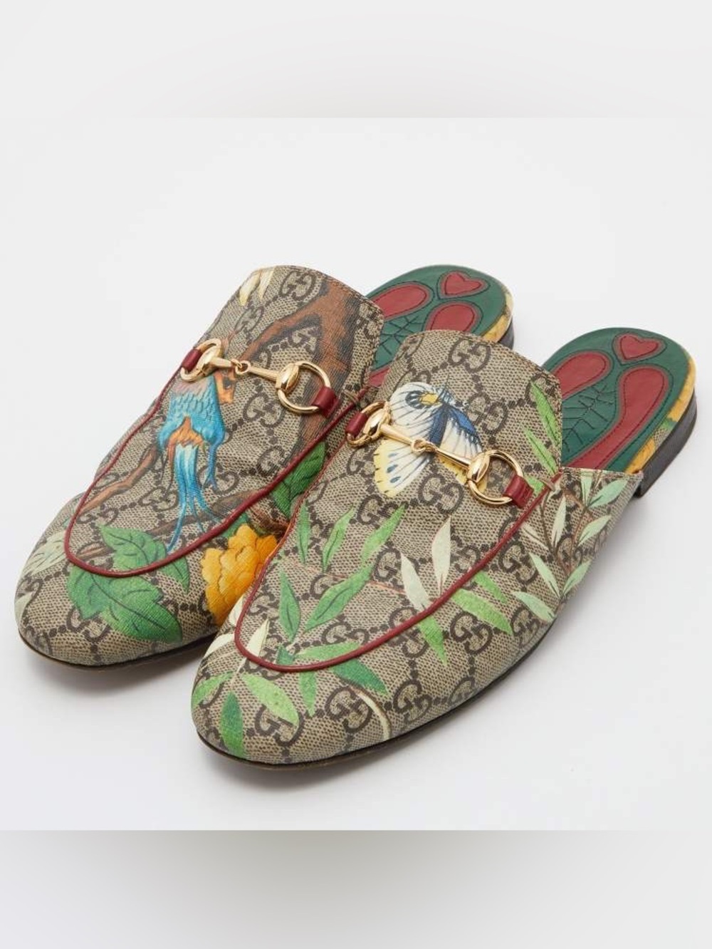 Gucci Princetown Tian Print GG Supreme Canvas Mule